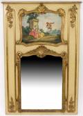 French Louis XV Painted Trumeau Mirror
