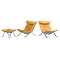 Arne norell pair of ari lounges and ottoman