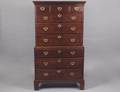 GEORGE III MAHOGANY CHEST ON CHEST