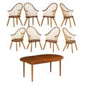 Thomas moser dining table and eight chairs