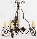 Curved Iron 6 Light Chandelier