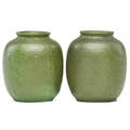 Grueby two cabinet vases