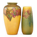 Rookwood two decorated matdouble vellum vases