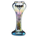 Quezal silver overlay vase