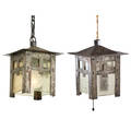 Gustav stickley pair of hanging lanterns