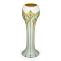 Quezal fine tall vase with applied elements