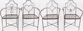 Set of Four Modern Metal Armchairs Card Motif