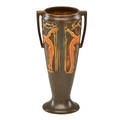 Roseville rosecraft panel vase w nudes