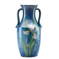Weller twohandled hudson vase with irises