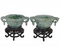 GOOD PAIR OF JADE BOWLS