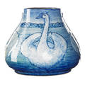 L nicholson newcomb college large vase w swans