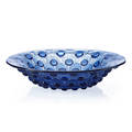 Lalique plumes de paon bowl blue glass