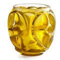 Lalique tourbillons vase yellow amber glass