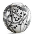 Lalique baies vase enameled glass
