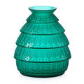 Lalique ferrires vase green glass