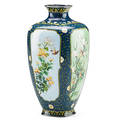 Japanese silver cloisonne vase