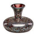 Sterling overlay ruby glass vase