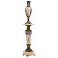 Sevres style porcelain urn and associated pedestal