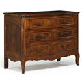 Provincial louis xv style walnut commode