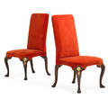Pair george ii style walnut side chairs
