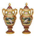 Pair of royal vienna porcelain urns