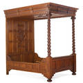 Elizabethan style oak canopy bed