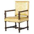 Baroque style walnut armchair
