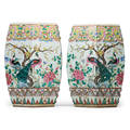 Pair of chinese famille rose porcelain garden seats