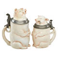 Porcelain pig character steins