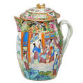 Chinese export famille rose cider jug
