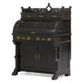 Victorian ebonized cylinder desk