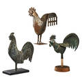 Folk art rooster figures