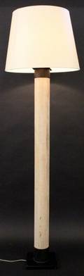 Contemporary Columnar Wooden Floor Lamp