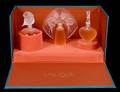 GROUP OF THREE LALIQUE CRYSTAL PARFUME BOTTLES