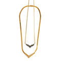 Two yellow gold diamond or gemset necklaces