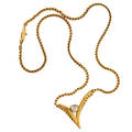 Heartshaped diamond 14k yellow gold necklace