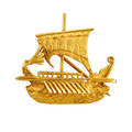 E zolotas 18k yellow gold trireme brooch