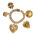 14k yellow gold gemset charm bracelet