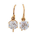 Old mine cut diamond 14k yellow gold earrings