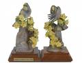 PAIR OF D DOUGHTY PORCELAIN AUDUBON WARBLERS COCK  H