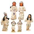 American indian hide cloth and beaded dolls