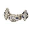 Three art deco diamond sapphire white gold rings