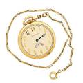 Waltham gold revolving seconds watch  chain
