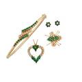 Collection of emerald diamond  yellow gold jewelry