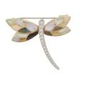 Asch grossbardt inlaid gold  diamond dragonfly brooch