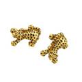 Enameled yellow gold jaguar cufflinks