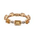Citrine diamond  gold link bracelet
