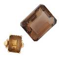 Smoky quartz yellow gold ring  loose stone