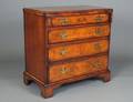GEORGE III STYLE BURL VENEERED BACHELORS CHEST