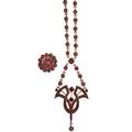 Bohemian garnet lavaliere  ring